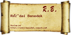 Rédai Benedek névjegykártya